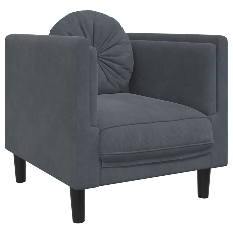 Casa si Gradina - Mobilier - Seturi de mobilier - Seturi living - Set canapea cu perne, 3 piese, gri inchis, catifea - Infinity.ro
