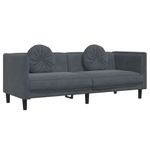 Casa si Gradina - Mobilier - Seturi de mobilier - Seturi living - Set canapea cu perne, 3 piese, gri inchis, catifea - Infinity.ro