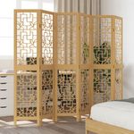 Casa si Gradina - Decoratiuni - Pereti despartitori si paravane - Paravan de camera cu 6 panouri, maro, lemn masiv paulownia - Infinity.ro