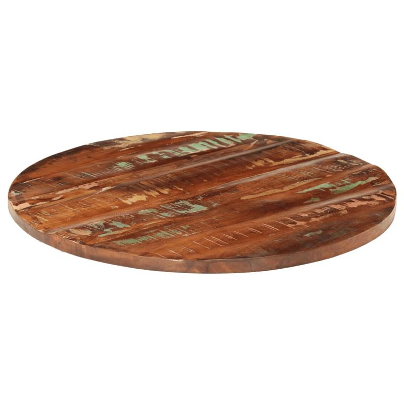 Casa si Gradina - Mobilier - Feronerie si accesorii mobila - Blat de masa rotund, diametru 90x3,8 cm, lemn masiv reciclat (multicolor) - Infinity.ro