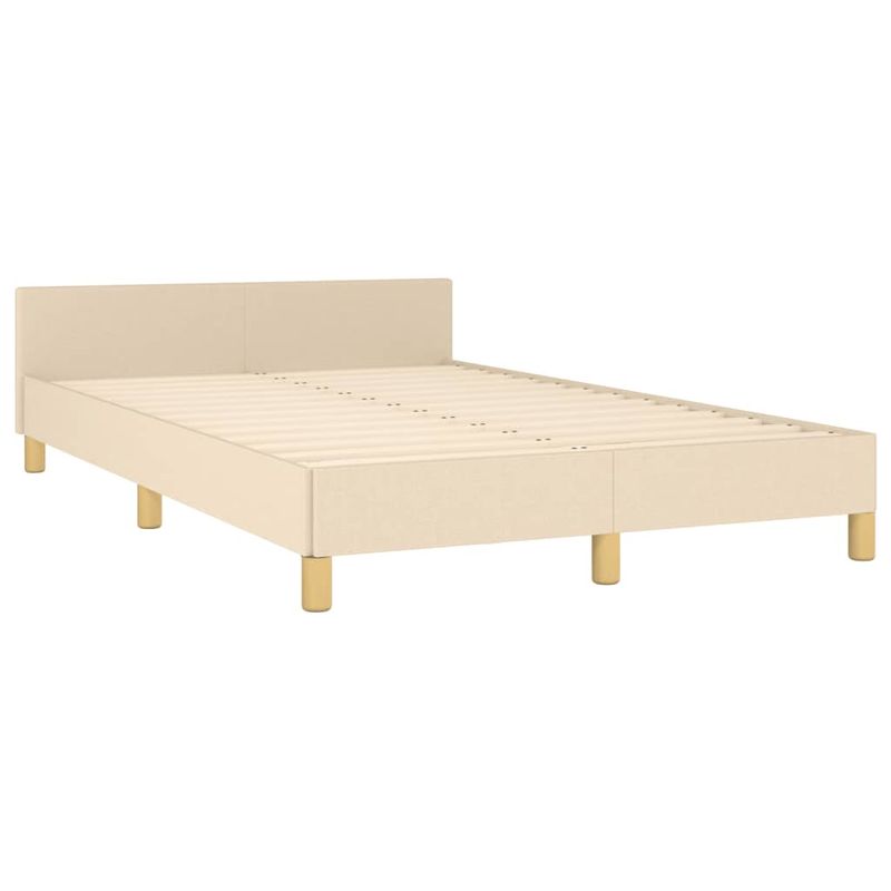 Casa si Gradina - Mobilier - Paturi si accesorii - Paturi - Cadru de pat cu tablie, crem, 120x190 cm, material textil - Infinity.ro
