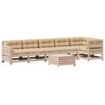 Casa si Gradina - Gradina si terasa - Mobilier exterior - Seturi mobila gradina - Set mobilier de gradina cu perne, 7 piese, lemn masiv de pin - Infinity.ro