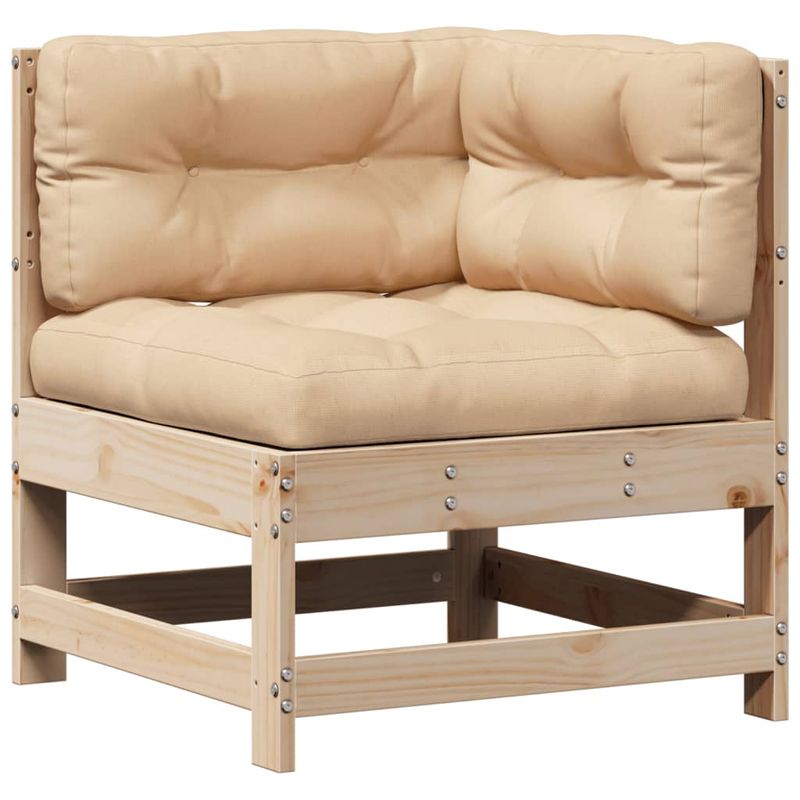 Casa si Gradina - Gradina si terasa - Mobilier exterior - Seturi mobila gradina - Set mobilier de gradina cu perne, 7 piese, lemn masiv de pin - Infinity.ro