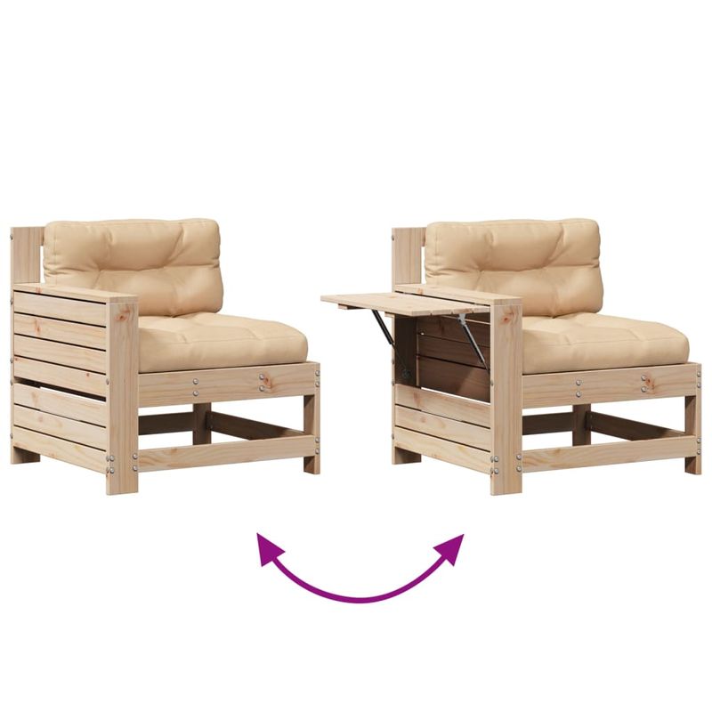 Casa si Gradina - Gradina si terasa - Mobilier exterior - Seturi mobila gradina - Set mobilier de gradina cu perne, 7 piese, lemn masiv de pin - Infinity.ro