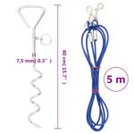 Petshop - Accesorii petshop - Zgarzi, lese si hamuri - Lese - Cablu de legare pentru caini cu tarus de pamant, 5 m - Infinity.ro
