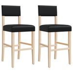 Casa si Gradina - Mobilier - Scaune si fotolii - Scaune - Scaune de bar, 2 buc., lemn masiv de hevea si piele ecologica - Infinity.ro