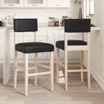 Casa si Gradina - Mobilier - Scaune si fotolii - Scaune - Scaune de bar, 2 buc., lemn masiv de hevea si piele ecologica - Infinity.ro