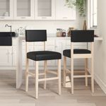 Casa si Gradina - Mobilier - Scaune si fotolii - Scaune - Scaune de bar, 2 buc., lemn masiv de hevea si piele ecologica - Infinity.ro