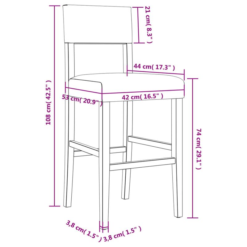 Casa si Gradina - Mobilier - Scaune si fotolii - Scaune - Scaune de bar, 2 buc., lemn masiv de hevea si piele ecologica - Infinity.ro