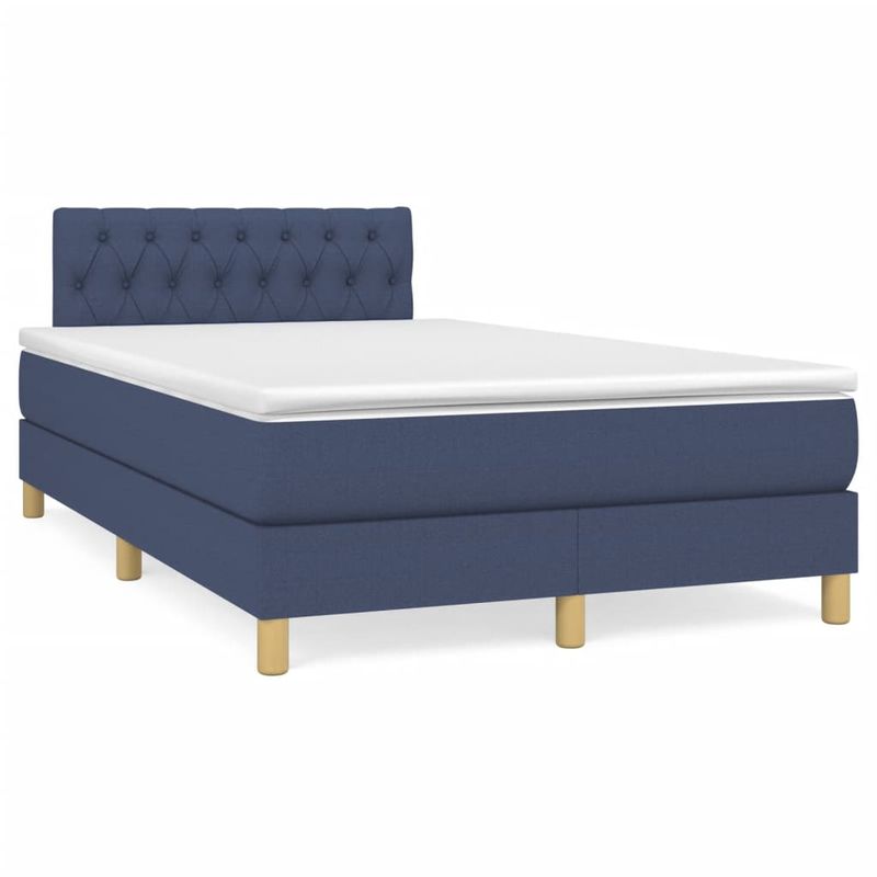 Casa si Gradina - Mobilier - Paturi si accesorii - Paturi - Pat box spring cu saltea, albastru, 120x190 cm, material textil - Infinity.ro