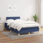 Casa si Gradina - Mobilier - Paturi si accesorii - Paturi - Pat box spring cu saltea, albastru, 120x190 cm, material textil - Infinity.ro