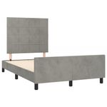 Casa si Gradina - Mobilier - Paturi si accesorii - Paturi - Cadru de pat cu tablie, gri deschis, 120x190cm, catifea - Infinity.ro