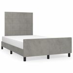 Casa si Gradina - Mobilier - Paturi si accesorii - Paturi - Cadru de pat cu tablie, gri deschis, 120x190cm, catifea - Infinity.ro