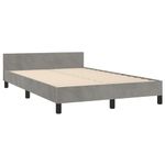Casa si Gradina - Mobilier - Paturi si accesorii - Paturi - Cadru de pat cu tablie, gri deschis, 120x190cm, catifea - Infinity.ro