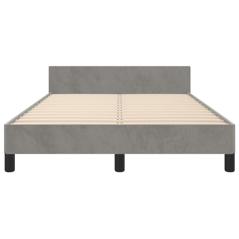 Casa si Gradina - Mobilier - Paturi si accesorii - Paturi - Cadru de pat cu tablie, gri deschis, 120x190cm, catifea - Infinity.ro