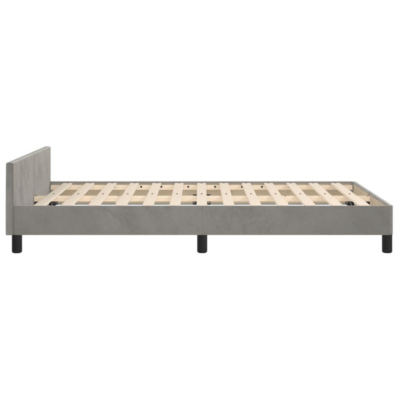 Casa si Gradina - Mobilier - Paturi si accesorii - Paturi - Cadru de pat cu tablie, gri deschis, 120x190cm, catifea - Infinity.ro