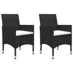 Casa si Gradina - Gradina si terasa - Mobilier exterior - Seturi mobila gradina - Set mobilier de gradina cu perne, 3 piese, negru - Infinity.ro