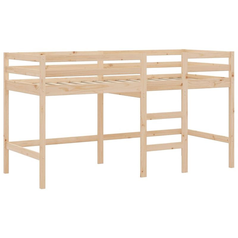 Casa si Gradina - Mobilier - Paturi si accesorii - Paturi - Pat etajat de copii cu perdele, bla, 90x190 cm, lemn masiv pin - Infinity.ro