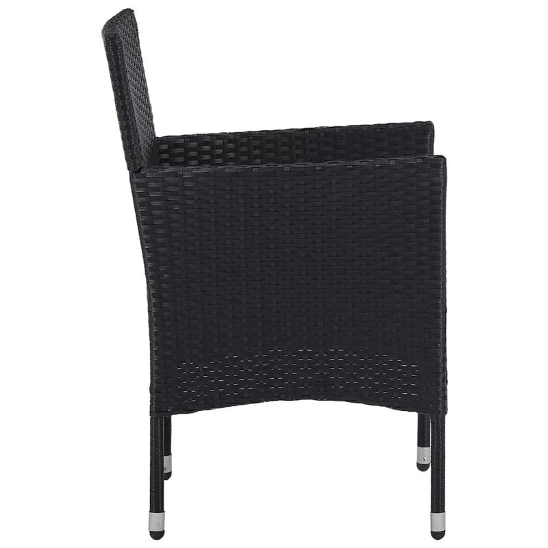 Casa si Gradina - Gradina si terasa - Mobilier exterior - Seturi mobila gradina - Set mobilier gradina, 5 piese, negru, poliratan/sticla tratata - Infinity.ro