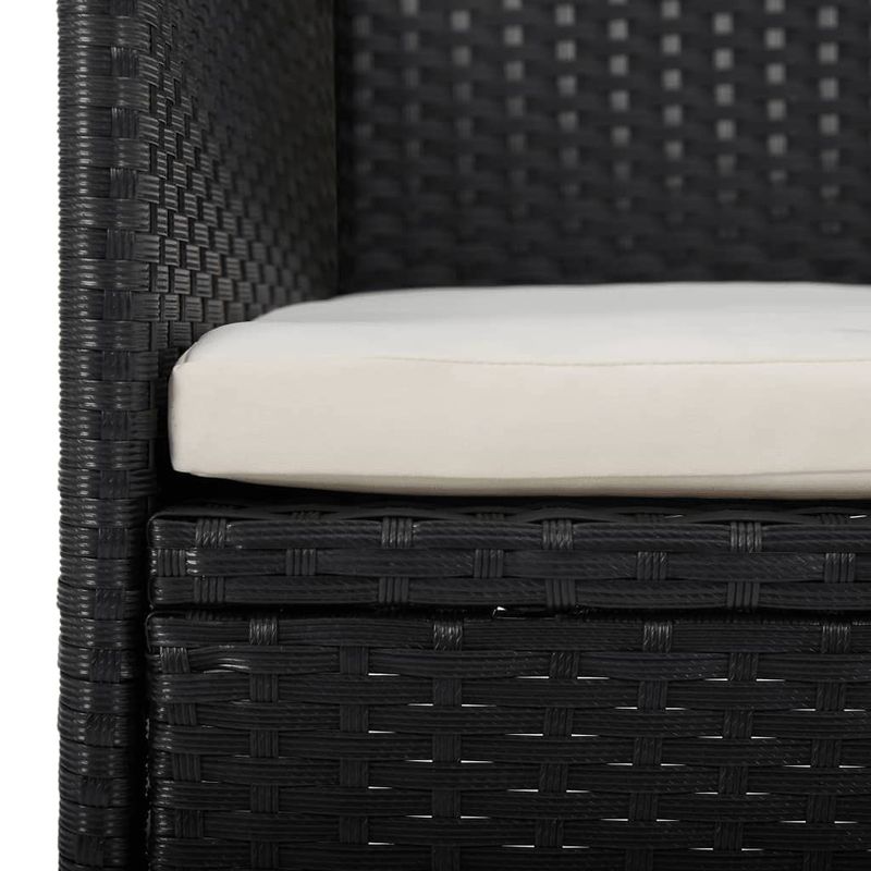 Casa si Gradina - Gradina si terasa - Mobilier exterior - Seturi mobila gradina - Set mobilier gradina, 5 piese, negru, poliratan/sticla tratata - Infinity.ro