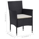 Casa si Gradina - Gradina si terasa - Mobilier exterior - Seturi mobila gradina - Set mobilier gradina, 5 piese, negru, poliratan/sticla tratata - Infinity.ro