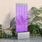 Casa si Gradina - Gradina si terasa - Decoratiuni exterior - Ornamente gradina - Coloana cu bule cu LED-uri RGB otel inoxidabil/acrilic 110 cm - Infinity.ro