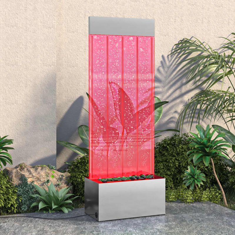 Casa si Gradina - Gradina si terasa - Decoratiuni exterior - Ornamente gradina - Coloana cu bule cu LED-uri RGB otel inoxidabil/acrilic 110 cm - Infinity.ro