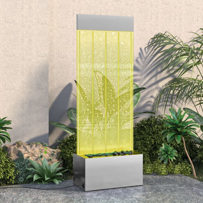 Casa si Gradina - Gradina si terasa - Decoratiuni exterior - Ornamente gradina - Coloana cu bule cu LED-uri RGB otel inoxidabil/acrilic 110 cm - Infinity.ro