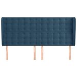 Casa si Gradina - Mobilier - Paturi si accesorii - Accesorii paturi - Tablie pat cu urechi albastru inchis 183x23x118/128 cm catifea - Infinity.ro