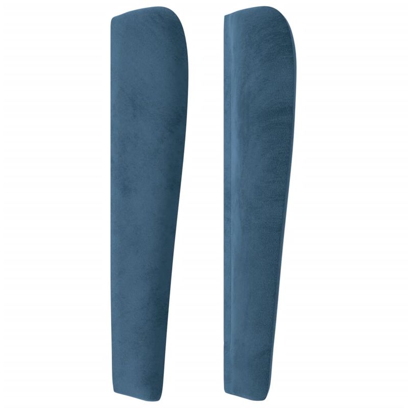 Casa si Gradina - Mobilier - Paturi si accesorii - Accesorii paturi - Tablie pat cu urechi albastru inchis 183x23x118/128 cm catifea - Infinity.ro
