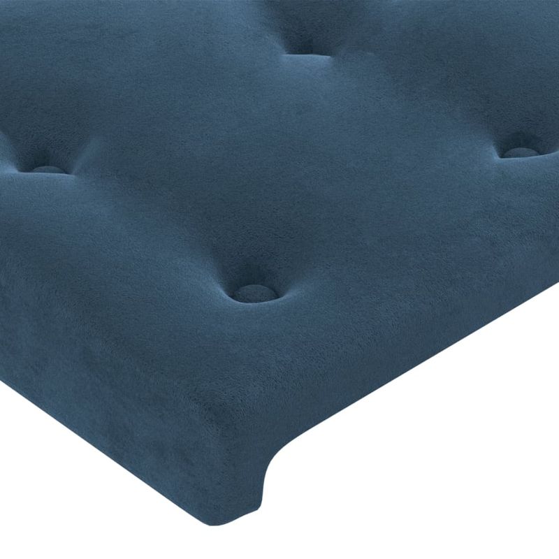 Casa si Gradina - Mobilier - Paturi si accesorii - Accesorii paturi - Tablie pat cu urechi albastru inchis 183x23x118/128 cm catifea - Infinity.ro