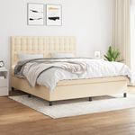 Casa si Gradina - Mobilier - Paturi si accesorii - Paturi - Pat continental cu saltea, crem, 180x200 cm, textil - Infinity.ro