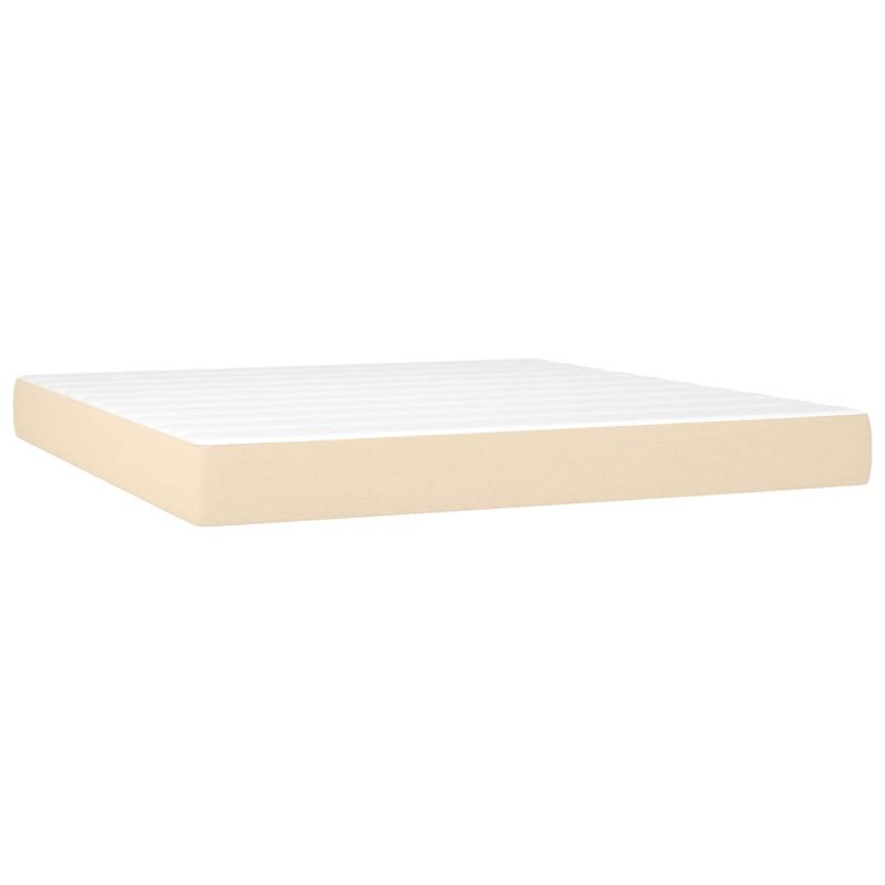 Casa si Gradina - Mobilier - Paturi si accesorii - Paturi - Pat continental cu saltea, crem, 180x200 cm, textil - Infinity.ro