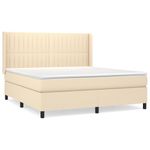 Casa si Gradina - Mobilier - Paturi si accesorii - Paturi - Pat continental cu saltea, crem, 180x200 cm, textil - Infinity.ro