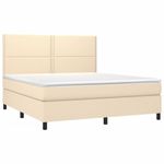 Casa si Gradina - Mobilier - Paturi si accesorii - Paturi - Pat continental cu saltea, crem, 180x200 cm, textil - Infinity.ro