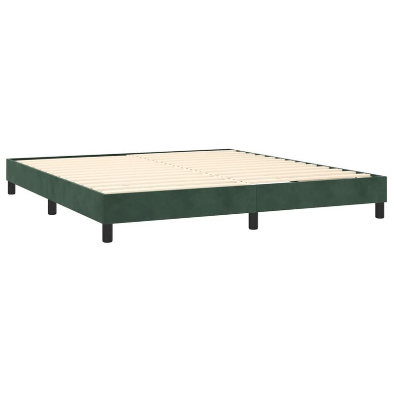 Casa si Gradina - Mobilier - Paturi si accesorii - Paturi - Pat cu arcuri, saltea si LED, verde inchis, 180x200 cm, catifea - Infinity.ro