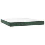 Casa si Gradina - Mobilier - Paturi si accesorii - Paturi - Pat cu arcuri, saltea si LED, verde inchis, 180x200 cm, catifea - Infinity.ro