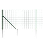 Casa si Gradina - Gradina si terasa - Garduri, panouri si accesorii - Gard plasa de sarma cu tarusi de fixare, verde, 1,1x25 m - Infinity.ro