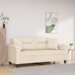 Casa si Gradina - Mobilier - Canapele si coltare - Canapele - Canapea cu 2 locuri, cu perne, bej, 140 cm, microfibra - Infinity.ro