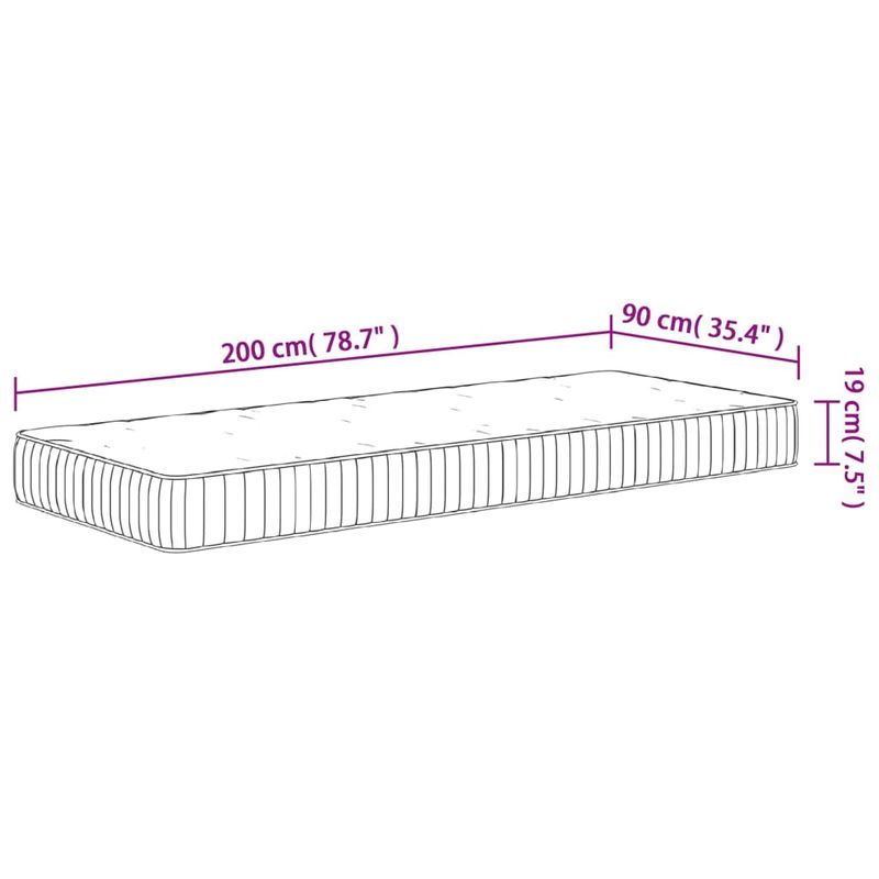 Casa si Gradina - Mobilier - Saltele si somiere - Saltele - Saltea cu arcuri buzunar, fermitate medie, 90x200 cm - Infinity.ro