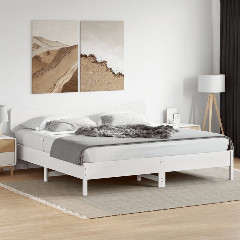 Casa si Gradina - Mobilier - Paturi si accesorii - Accesorii paturi - Tablie de pat, alb, 180 cm, lemn masiv de pin - Infinity.ro