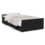 Casa si Gradina - Mobilier - Paturi si accesorii - Paturi - Cadru de pat cu sertare, negru, 75x190 cm, lemn prelucrat - Infinity.ro