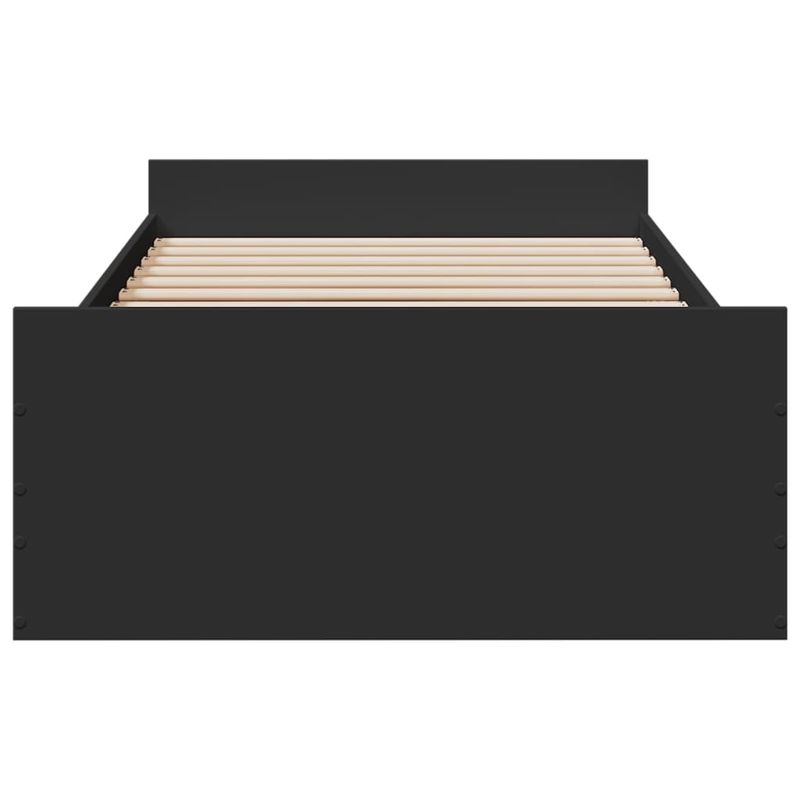 Casa si Gradina - Mobilier - Paturi si accesorii - Paturi - Cadru de pat cu sertare, negru, 75x190 cm, lemn prelucrat - Infinity.ro