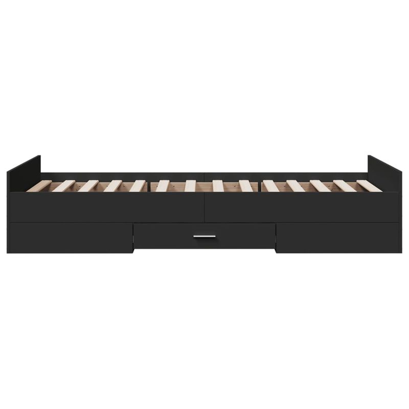 Casa si Gradina - Mobilier - Paturi si accesorii - Paturi - Cadru de pat cu sertare, negru, 75x190 cm, lemn prelucrat - Infinity.ro