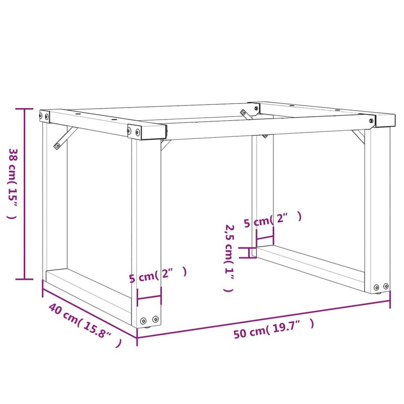 Casa si Gradina - Mobilier - Feronerie si accesorii mobila - Picioare Masuta de cafea O-Frame 50x40x38 cm Fonta - Infinity.ro
