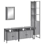 Casa si Gradina - Mobilier - Seturi de mobilier - Seturi baie - Set mobilier de baie, 4 piese, gri sonoma, lemn prelucrat - Infinity.ro