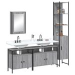 Casa si Gradina - Mobilier - Seturi de mobilier - Seturi baie - Set mobilier de baie, 4 piese, gri sonoma, lemn prelucrat - Infinity.ro