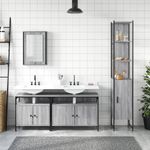 Casa si Gradina - Mobilier - Seturi de mobilier - Seturi baie - Set mobilier de baie, 4 piese, gri sonoma, lemn prelucrat - Infinity.ro