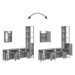 Casa si Gradina - Mobilier - Seturi de mobilier - Seturi baie - Set mobilier de baie, 4 piese, gri sonoma, lemn prelucrat - Infinity.ro