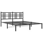 Casa si Gradina - Mobilier - Paturi si accesorii - Paturi - Cadru de pat metalic cu tablie, negru, 150x200 cm - Infinity.ro